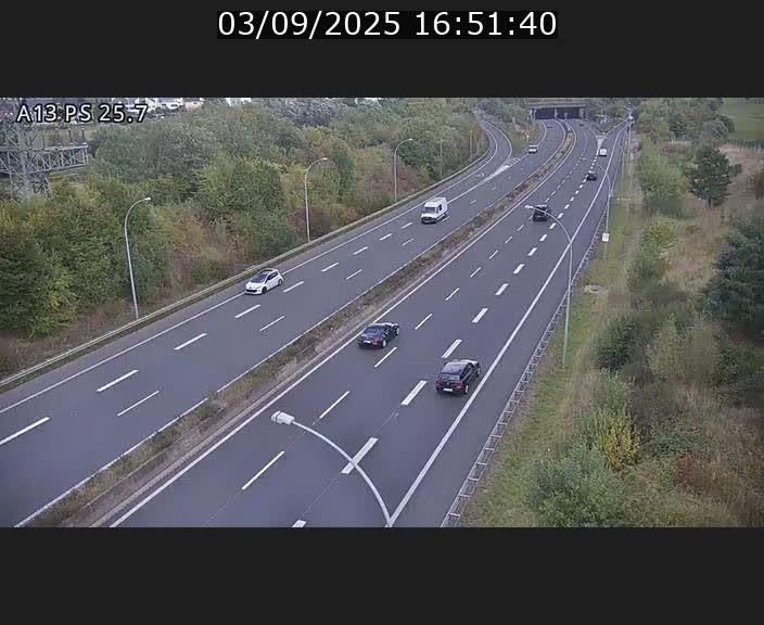 Traffic live webcam Luxembourg Frisange - A13 direction Allemagne - BK 26