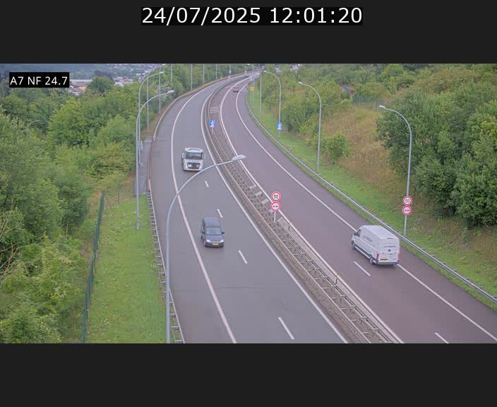 Caméra trafic Luxembourg - A7, Schieren direction Mersch