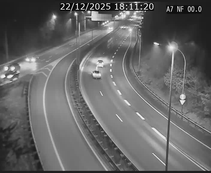Caméra autoroute Luxembourg A7 - Echangeur A1/A7 Grünewald direction Tunnel Stafelter