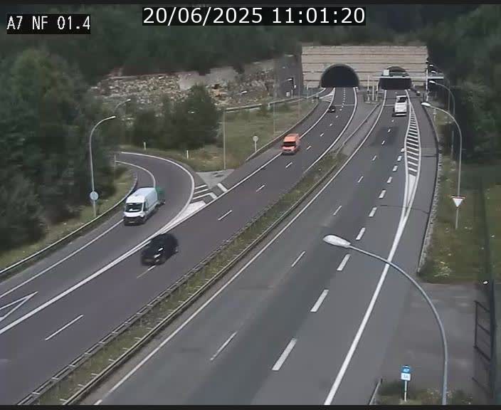 Caméra autoroute Luxembourg A7 - Echangeur Waldhaff - direction Tunnel Stafelter