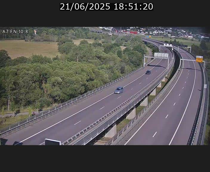 Caméra trafic Luxembourg - A7, Tunnel Gousselerbierg, sortie sud, direction rond-point Lorentzweiler (BK 10.8)