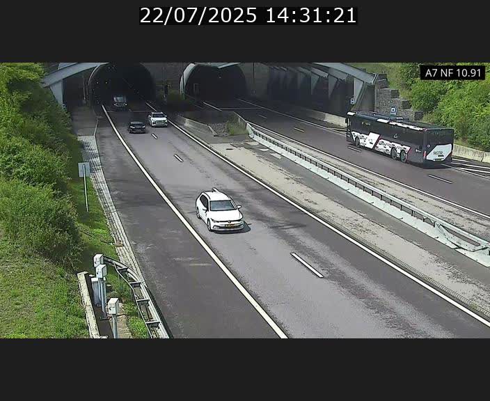 Caméra trafic Luxembourg - A7, Tunnel Gousselerbierg, entrée sud, direction Mersch