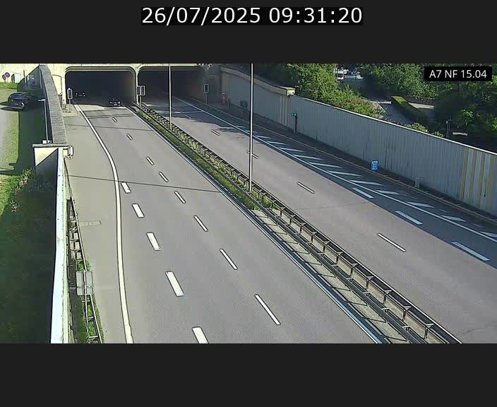 Caméra trafic Luxembourg - A7, Tunnel Mersch, entrée sud, direction Ettelbruck