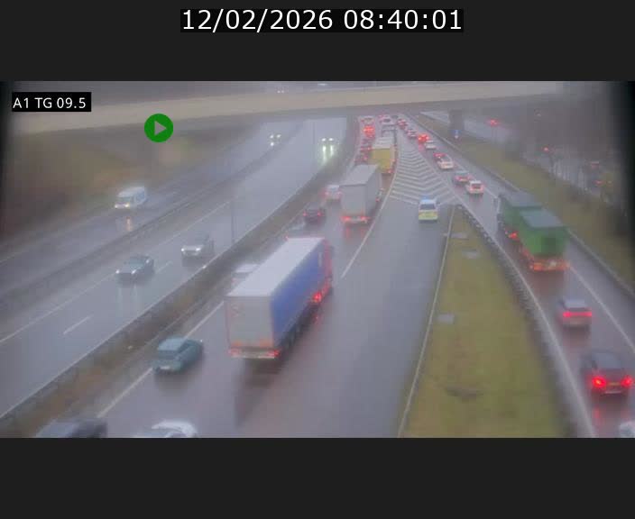 Traffic live webcam Luxembourg Jonction Grünewald - A1 direction Luxembourg-ville - BK 9.5