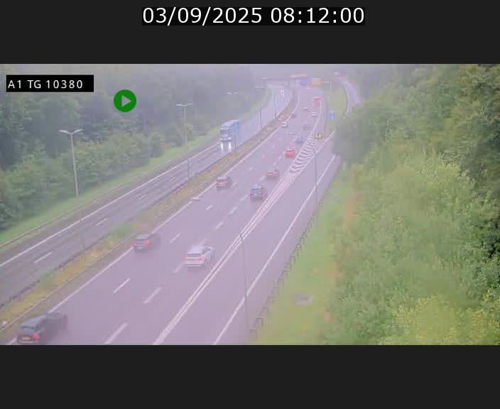 Traffic live webcam Luxembourg Senningerberg - A1 direction Luxembourg Kirchberg - BK 10.3