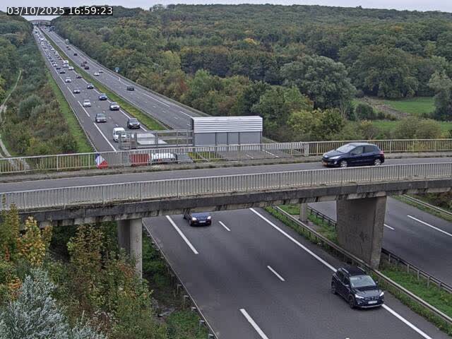 Caméra autoroute France - A31, Zoufftgen direction Luxembourg-ville, à la frontière entre la France et le Luxembourg