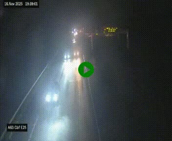 Webcam autoroute A63 en périphérie de Bordeaux au sud-est de la ville, en provenance du bassin d'Arcachon. Vue orientée vers Bordeaux