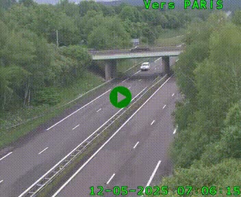 Caméra routière sur l'autoroute A20 au nord de Limoges, à la jonction avec la N520. Vue orientée vers Paris