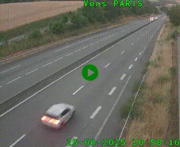 Caméra routière sur l'autoroute A20 à Saint-Hilaire-Bonneval, au sud de Limoges. Vue orientée vers Paris
