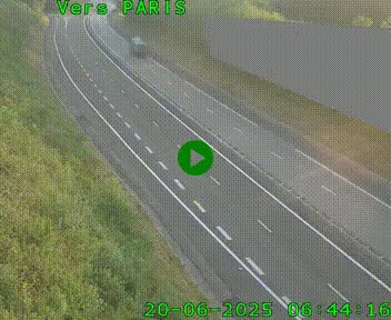 Caméra routière sur l'autoroute A20 à Saint-Pardoux-l'Ortigier, à la jonction avec l'A89. Vue orientée vers Paris