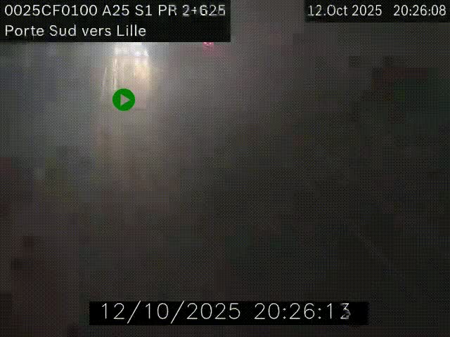 Webcam autoroute A25 sur le périphérique de Lille à hauteur de Lille-Sud et la sortie 3 Faches-Thumesnil. Vue orientée vers Lille-Centre.