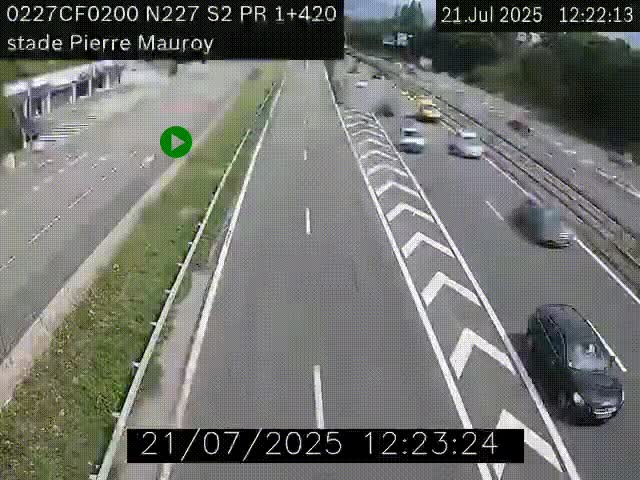 Webcam à hauteur du Stade Pierre Mauroy à Villeneuve d'Ascq sur la N227. Vue orientée vers Mons-en-Baroeul