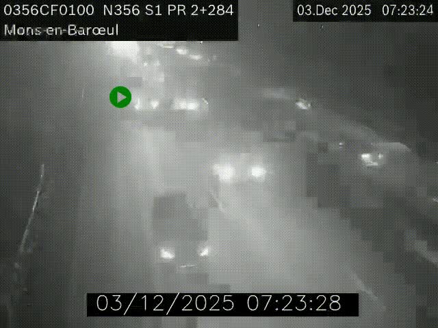 Webcam à l'entrée de Lille en direction du périphérique, à proximité de Mons-en-Baroeul sur la N356