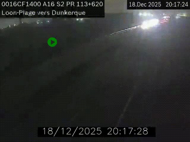 Webcam autoroute A16 à hauteur de Loon-Plage. Vue orientée vers Dunkerque et la Belgique.