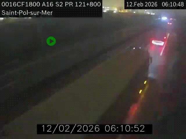 Webcam autoroute A16 à proximité de Dunkerque, à hauteur de la sortie Saint-Pol-sur-Mer. Vue orientée vers Calais