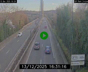 Webcam sur la N165 après le Pont de l'Iroise, à l'entrée de Brest