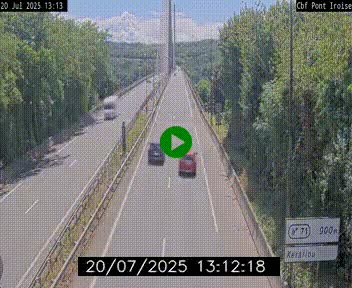 Webcam sur la N165 après le Pont de l'Iroise, à l'entrée de Brest