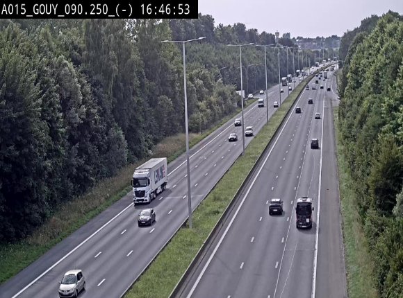 Webcam autoroute Belgique - Gouy-lez-piéton - E42 - BK 90.3