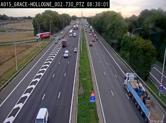 Caméra trafic Belgique - Grâce-Hollogne - E42, jonction avec A604, direction Loncin/Aéroport de Liège -  BK 3.2