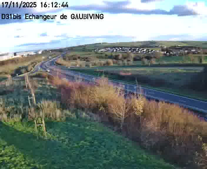 Dispositif d’observation sur D31bis (France) à Gaubiving, en direction de Sarreguemines, offrant une visualisation fiable des conditions de circulation.