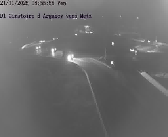Webcam installée le long de D1 (France) à Argancy, pointée vers Metz, utile pour suivre précisément les conditions de trafic.