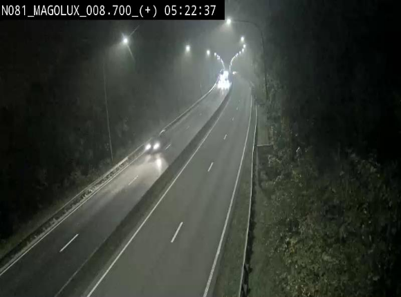 Webcam sur la N81 (E411) à hauteur de la jonction avec la N883. Vue orientée vers Longwy