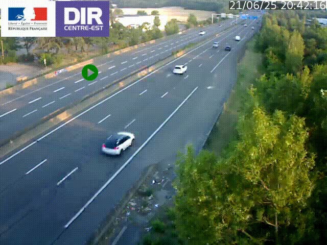 Caméra de circulation à Saint-Priest à la jonction entre l'A43 et l'A46 en direction de Marseille