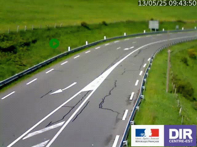 Webcam sur le col Pin Bouchain, vue orientée vers Roanne, en provenance de Lyon sur la nationale 7 (N7)
