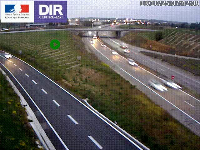 Webcam sur le contournement de Valence, sur la Nationale 7, caméra orientée vers Lyon