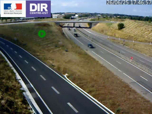 Webcam sur le contournement de Valence, sur la Nationale 7, caméra orientée vers Lyon