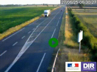 Webcam routière sur la RN7 à hauteur de Toulon-sur-Allier, entre Moulins et Vichy