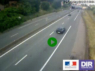Caméra autoroutière sur l'A47 à hauteur de Givors, a proximité de Lyon. La webcam est orientée vers Lyon