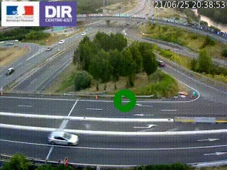 Webcam traffic à Grenoble-sud sur l'autoroute A480. Vue orientée vers l'entrée et la sortie de Grenoble
