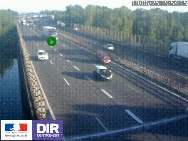 Caméra trafic à la jonction entre l'A46 (Rocade-est de Lyon) et l'A42 à hauteur de Vault-en-Velin en direction de Marseille