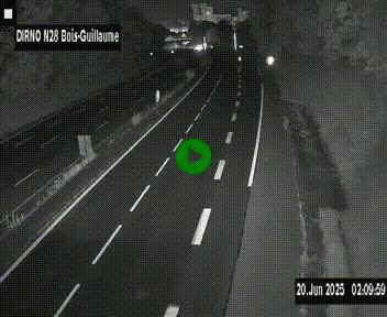 Webcam routière à hauteur de Bois-Guillaume en périphérie de Rouen. Vue orientée vers Rouen