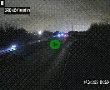 Webcam autoroute A150 à hauteur de La Vaupalière en périphérie de Rouen. Vue orientée vers Rouen