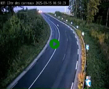 Webcam en haut de la Côte des Carreaux sur la N31 à Avesnes-en-Bray. Vue orientée vers Rouen