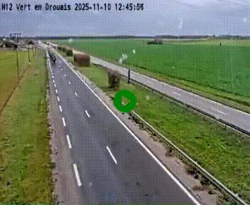 Webcam à hauteur de Vert-en-Drouais sur la N12, en périphérie de Dreux. Vue orientée vers Alençon