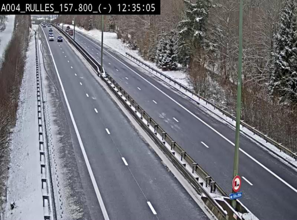 Webcam à Marbehan sur l'E411 à hauteur de la sortie 28a Rulles. Vue orientée vers Bruxelles