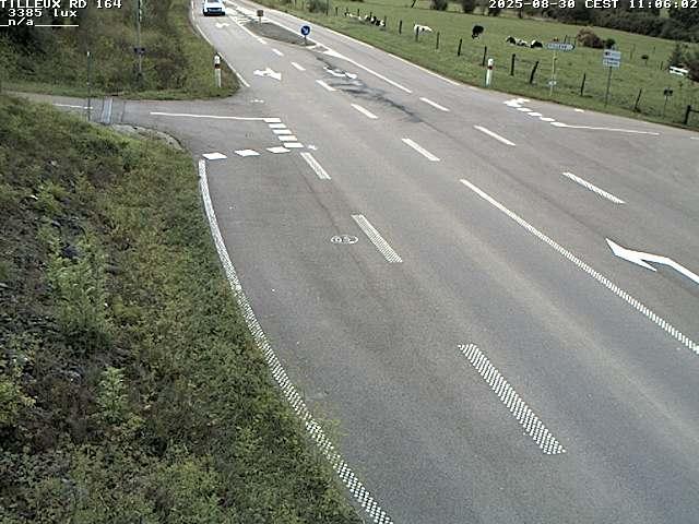 Webcam sur la RD164 à Tilleux. Vue orientée vers Neufchâteau