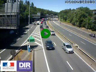 Caméra autoroute sur A6 - Valvert, près de Lyon, en direction de Paris, à hauteur de la sortie 36 Porte du Valvert