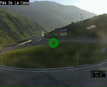 Webcam sur la N22 au niveau du poste frontière entre la France et Andorre à proximité de Pas de la Case à plus de 2000 mètres d'altitude