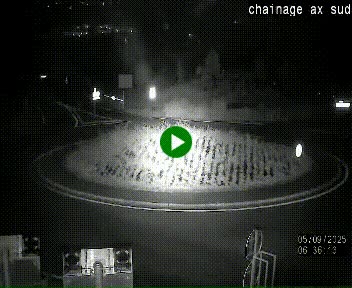 Webcam au nord d'Ax-les-Thermes au niveau de l'aire de chaînage de la N20. Vue orientée vers les Pyrénées, en direction de Pas de la Case