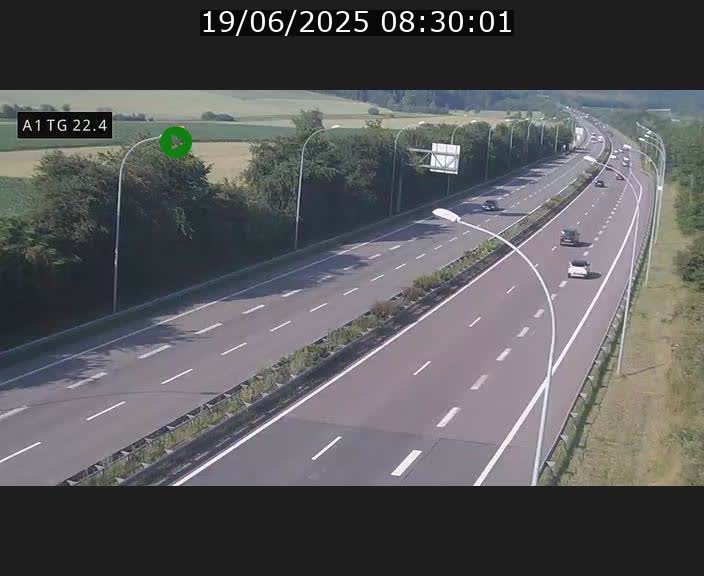 Traffic live webcam Luxembourg Flaxweiler - A1 direction Luxembourg - BK 22.4