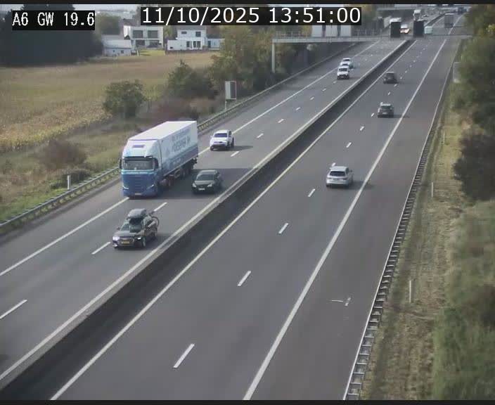 Traffic live webcam Luxembourg - Steinfort - A6 - BK 19.6 - direction Belgique