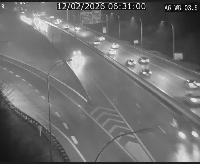 Traffic live webcam Luxembourg - Croix de Cessange - A6 - BK 3.5 - direction France/Allemagne