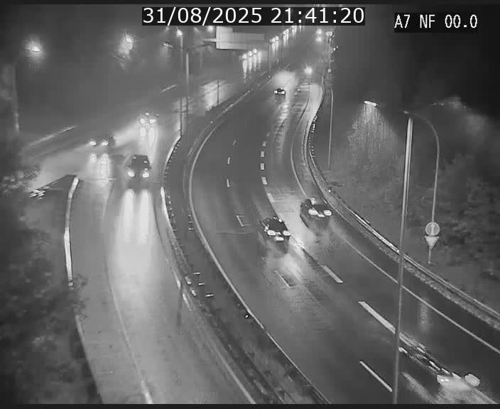Caméra autoroute Luxembourg A7 - Echangeur A1/A7 Grünewald direction Tunnel Stafelter