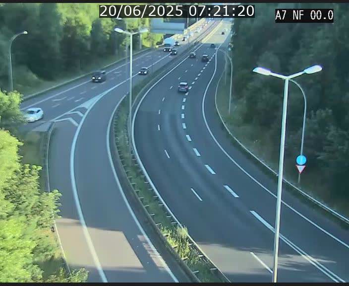 Caméra autoroute Luxembourg A7 - Echangeur A1/A7 Grünewald direction Tunnel Stafelter