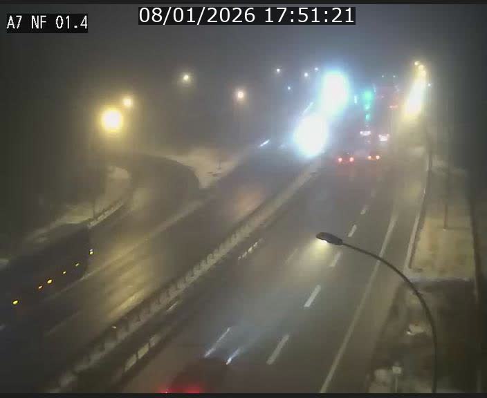 Caméra autoroute Luxembourg A7 - Echangeur Waldhaff - direction Tunnel Stafelter