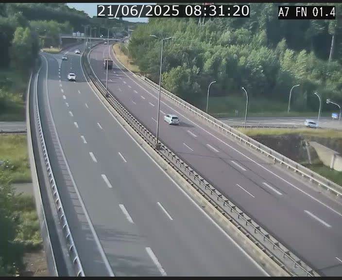 Caméra autoroute Luxembourg A7 - Tunnel Stafelter - direction Echangeur Grünewald